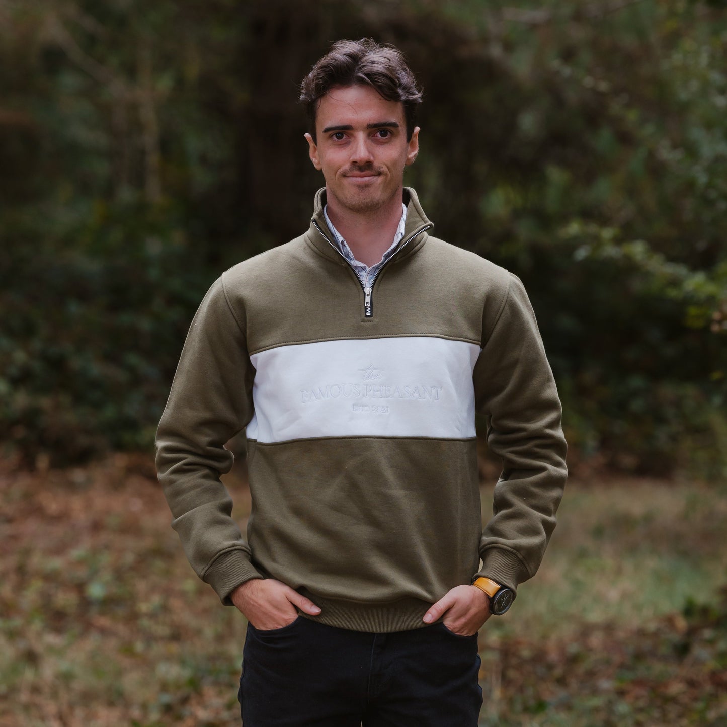 The Newmarket 1/4 Zip - Mens - Olive