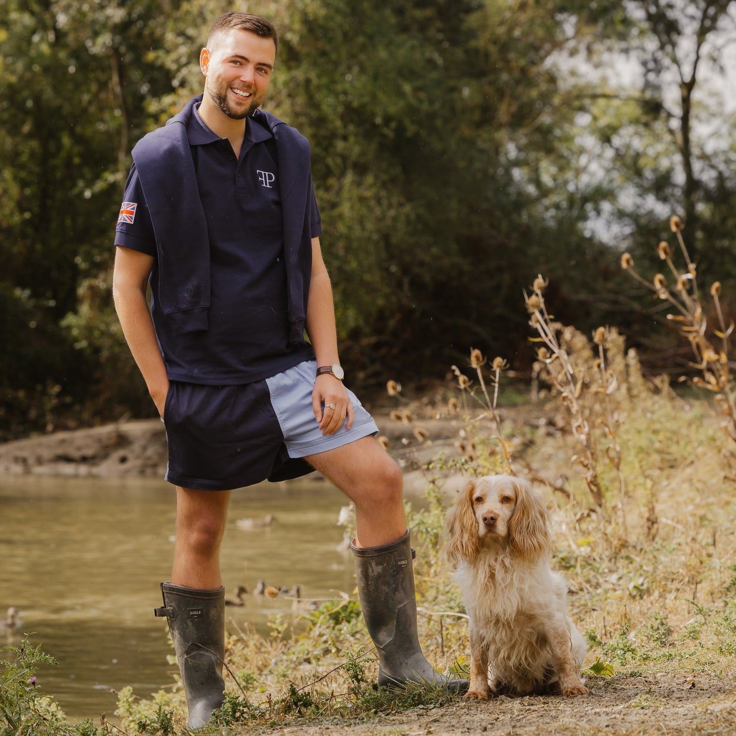 The Harlequin Rugby Shorts - Mens - Navy & Blue
