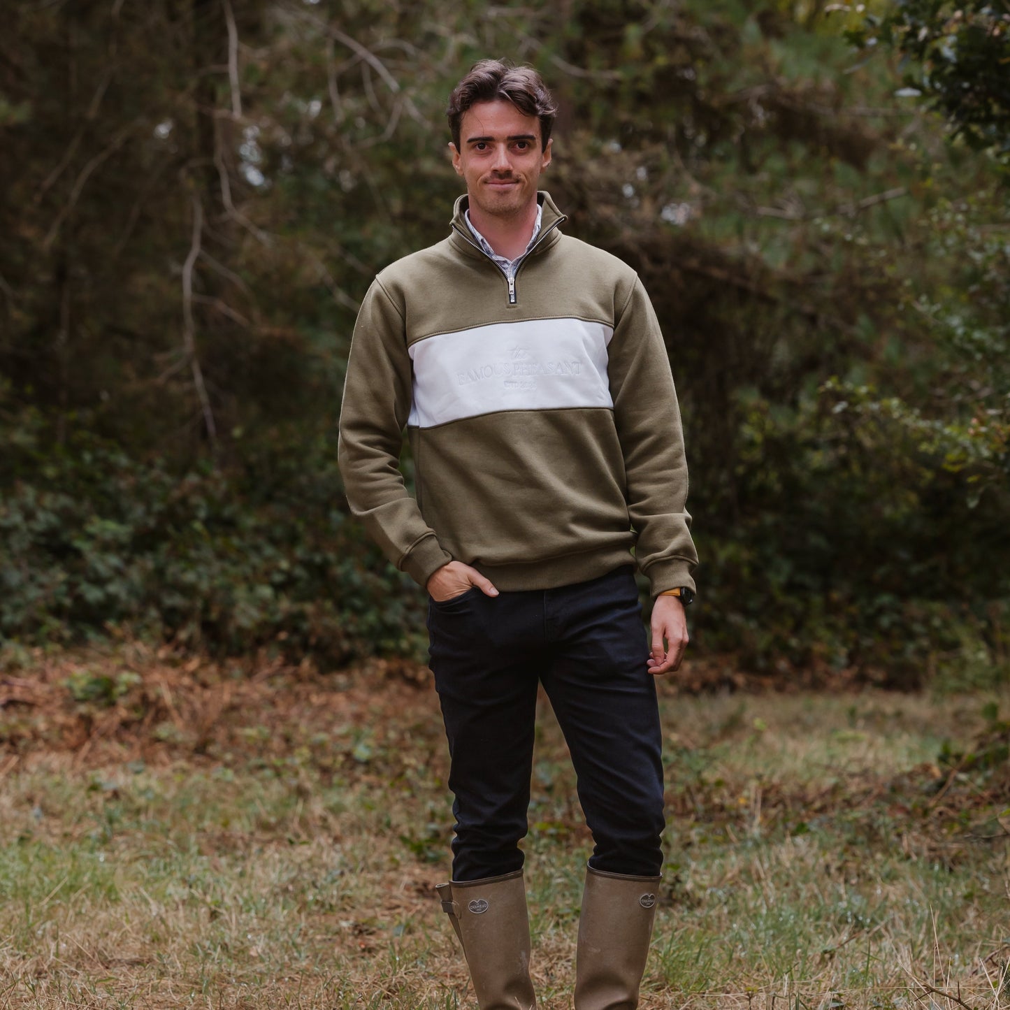 The Newmarket 1/4 Zip - Mens - Olive