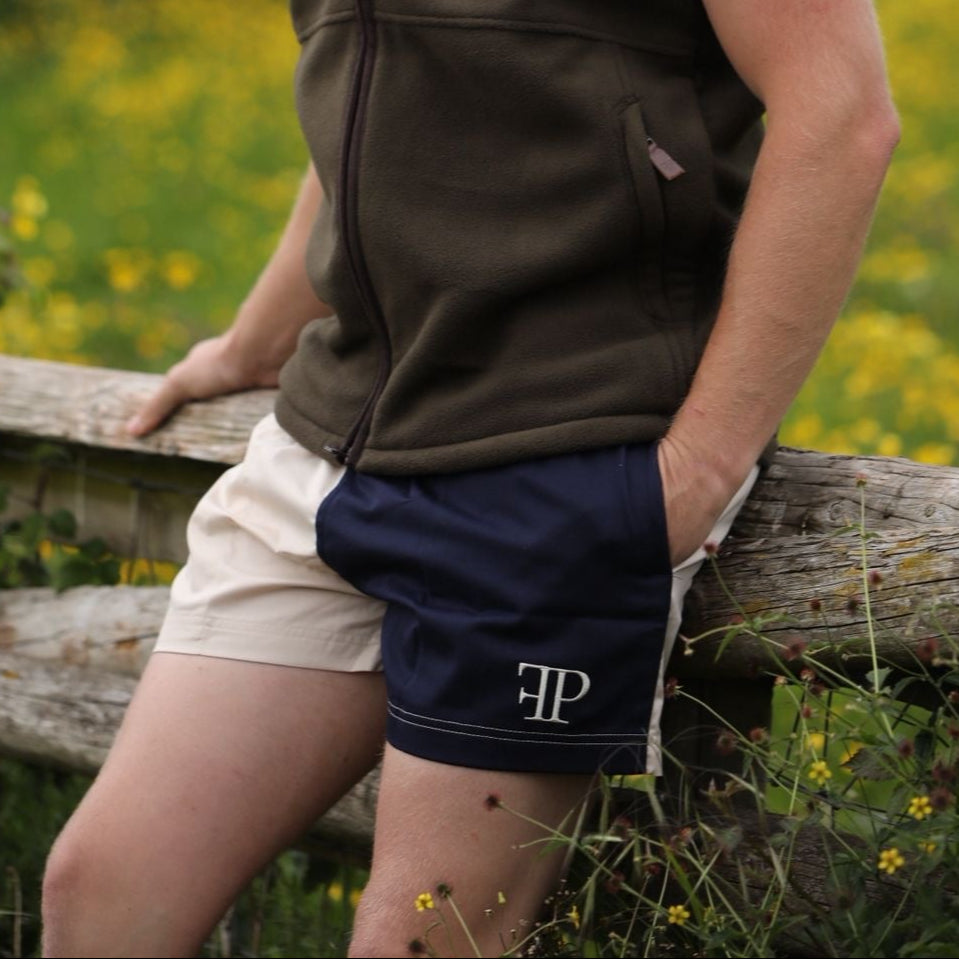 The Harlequin Rugby Shorts - Mens - Navy & Cream