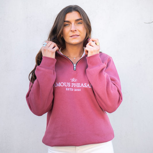 The Deluxe 1/4 Zip - Womens - Berry