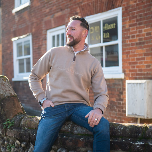 The Felbrigg 1/4 Zip - Mens - Taupe