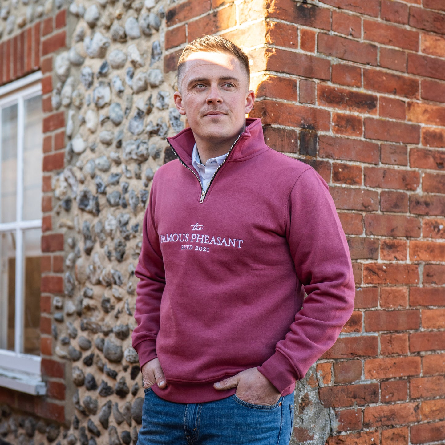 The Deluxe 1/4 Zip - Mens - Berry