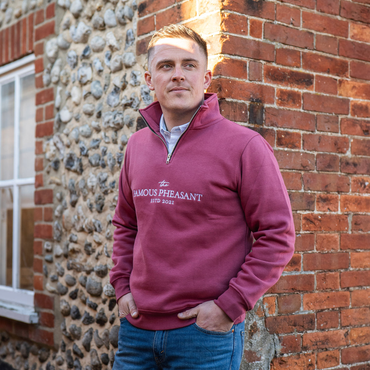 The Deluxe 1/4 Zip - Mens - Berry