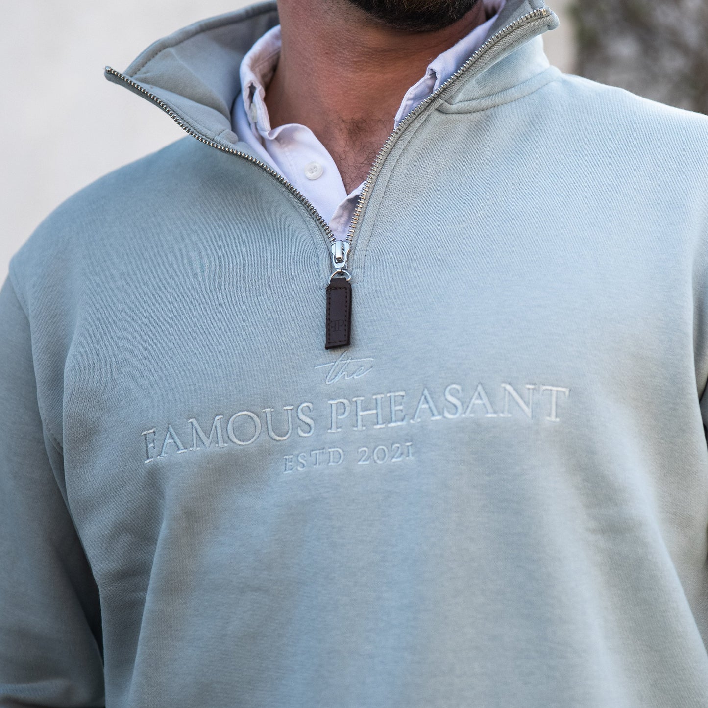 The Felbrigg 1/4 Zip - Mens - Sky Blue