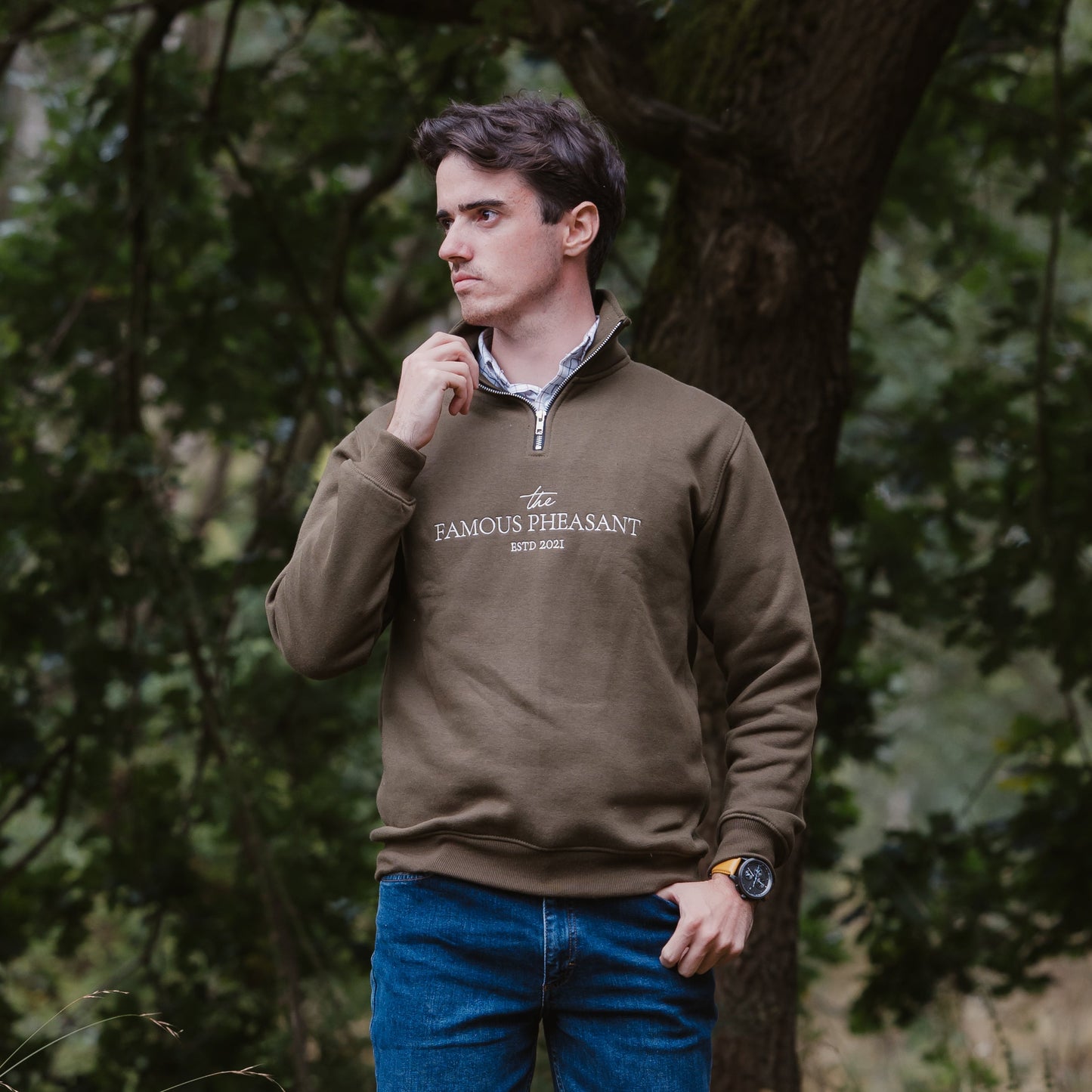 The Deluxe 1/4 Zip - Mens - Dark Olive