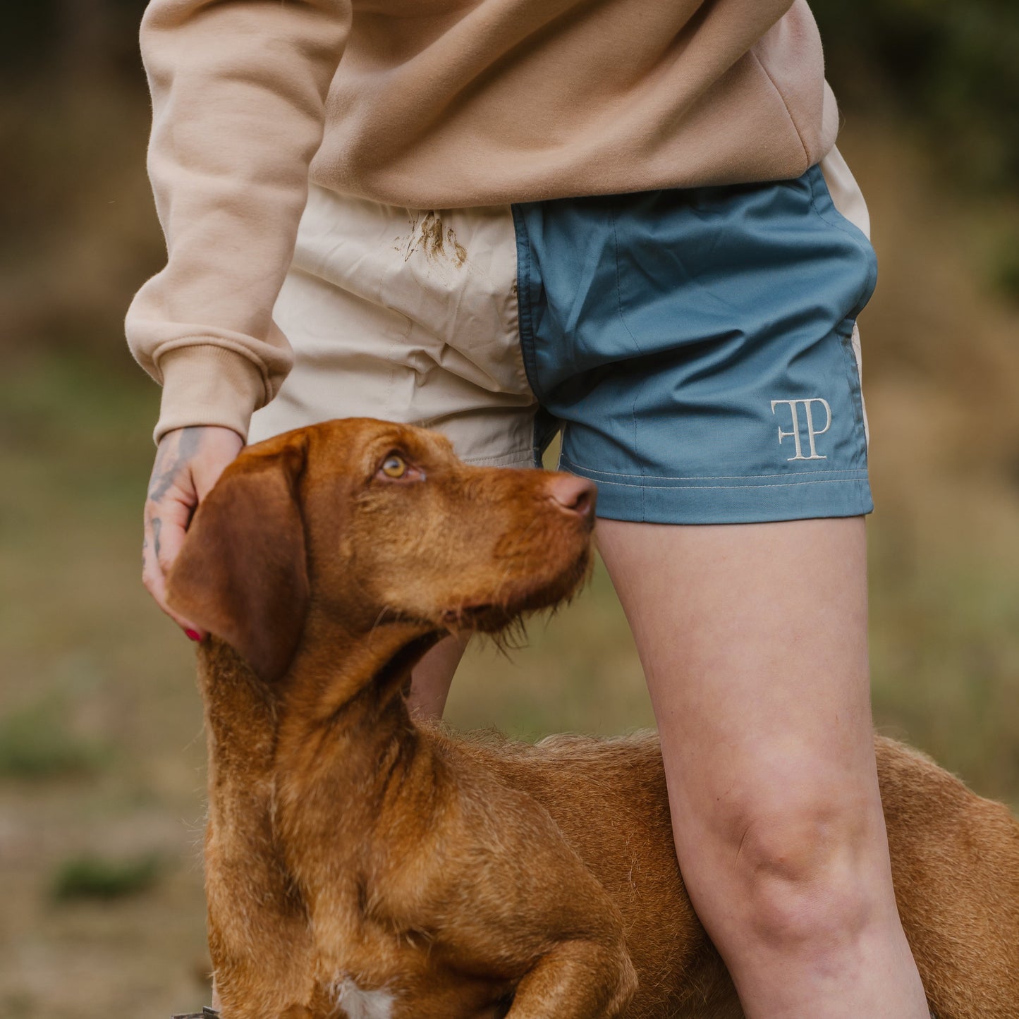 The Harlequin Rugby Shorts - Womens - Aqua & Dark Olive