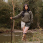 The Harlequin Rugby Shorts - Womens - Cream & Dark Olive