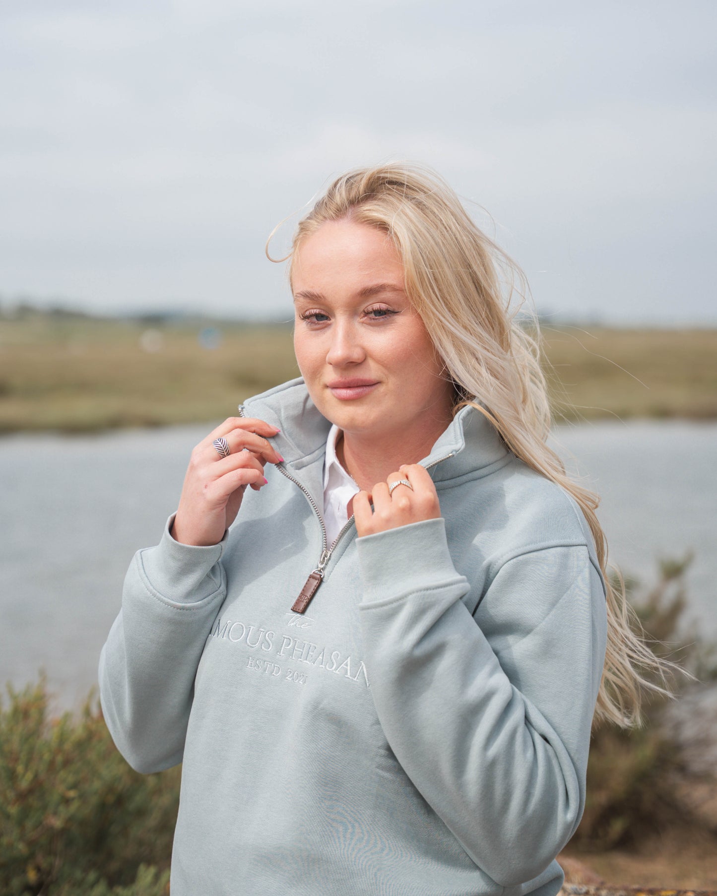 The Felbrigg 1/4 Zip - Womens - Sky Blue