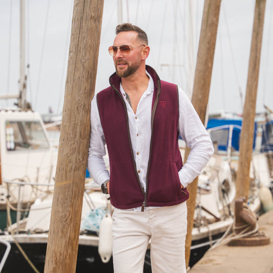 The Sandringham Gilet - Mens - Wine