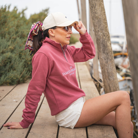The Deluxe 1/4 Zip - Womens - Berry