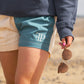 The Harlequin Rugby Shorts - Womens - Cream & Aqua Blue