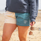 The Harlequin Rugby Shorts - Womens - Cream & Aqua Blue