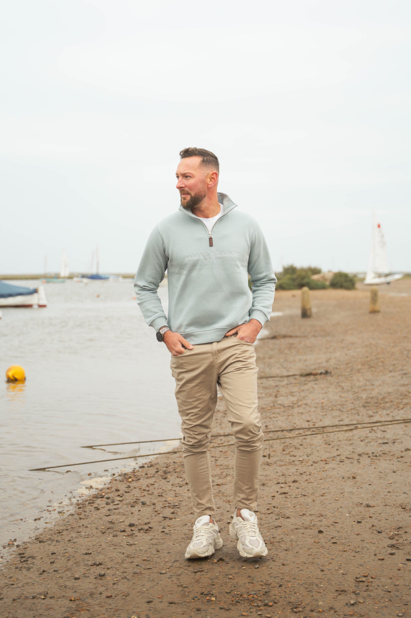 The Felbrigg 1/4 Zip - Mens - Sky Blue